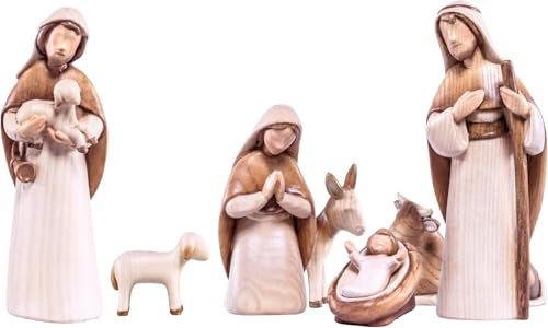 Akantus Krippenfiguren aus Holz: 7er Set (12 cm)