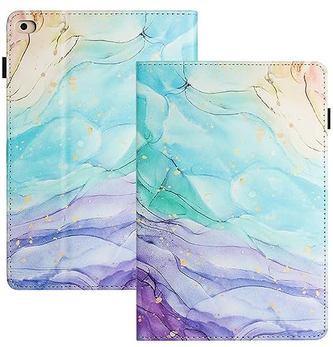 LSPCASA Funda para iPad 9.7 2017/2018 PU+TPU Funda iPad Air Cover iPad Air 2 Despertador/Sueño Automático Cubierta iPad 5 Generación Cubierta iPad 6 Generación Pintura al óleo