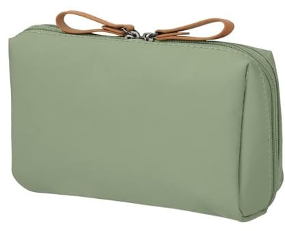 XoeLLe Kosmetiktasche Damen Reise, Kleine Make up Taschen mit Trennwand Tasche, Leichte Tasche Reise Schminktasche, Makeup Kulturbeutel mit Doppeltem Reißverschluss, Kleiner Kosmetiktasche(Grün)