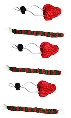 minkissy Warmes Stilvolles 6er-Set Aus Hundeschal Und Mütze Weihnachtskostüm-zubehör Für Haustiere Weihnachtsmützen Für Hunde Weihnachtsmütze Für Haustiere