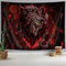 Xguatan Wikinger-Wolf-Wandteppich, nordische Mythologie, Runen, antiker roter Wandteppich, Meditation, mittelalterliche, mysteriöse Tiere, antike Kunst, Wandteppich für Schlafzimmer, Wohnzimmer,