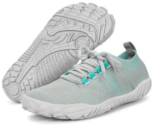 Barefoot Shoes Minimalistes Homme Femme Chaussures de Trail Running Jogging Randonnée Respirant Mesh Larges Pieds Nus entraînement Baskets,L-Vert,39 EU
