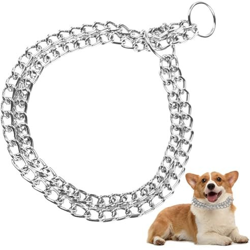 Kettenhundkragen, Edelstahl Metallkauenkau -Halskette Schlupf P -Kettenkragen mit Verbindungsverschluss für kleine mittelgroßen großen Hunden