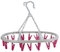 Kleeneze KL070499FS - Stendibiancheria da appendere alla linea, 20 clip per mollette, gancio ovale per piccoli oggetti, biancheria intima e calzini, uso interno ed esterno, design salvaspazio, leggero