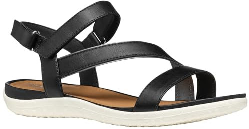 Geox Femme Vega A Sandale de Sport, Black, 42 EU