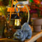 Yeomoo Drachen Figuren Deko Dragon Gartendeko mit Solarlampen: Drach Gartenfiguren Lustige Geschenke für Frauen Männer Geburtstagsgeschenk Drachenlampe Wasserdicht Deko für Zimmer Balkon Terrasse Grau