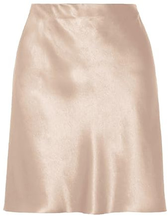 Générique Jupe Plissee Femme Longue -Femmes Jupes été habillé décontracté Taille Haute à Volants Une Ligne Jupes en Satin de Soie