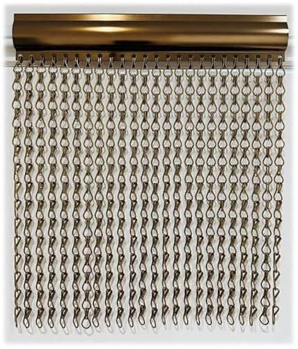 Higoshi Extra Wide Bronze Double Hook Aluminium Fly Screen Chain Door Curtain 120cm x 210cm - Matching Headrail