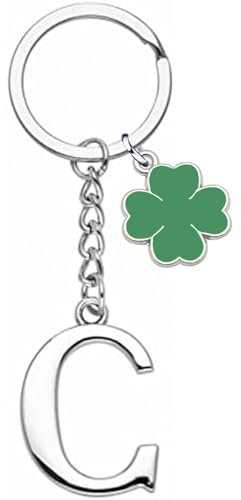 YJYJZX Porte-clés lettres initiales, cadeau amis-soeurs, argent A-Z 26 lettres initiales - porte-clés célébrations femmes ou hommes