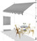 SUNNY GUARD Toldo Manual Retráctil 200cm, Toldo de Exterior de Manivela Regulable en Altura para Balcón Jardín Terraza, Gris-Blanco