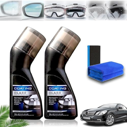 Transactione Micro-Molecular Anti-Fog Coating Agent Wiper, Magic Gem-Beschichtung für Glas, Antibeschlag-Windschutzscheibe, Auto-Entnebelung für Fenster (2 Stück)