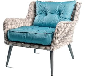 TexDeko® Loungekissen Gartenpolster Set mit Rückenkissen für Rattanmöbel Gartenkissen Premium, Wasserabweisende Polsterauflage Sitzkissen Gartenmöbel 60x60x12cm + 60x40x12cm (Aqua)