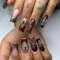 GlamRays 24 Pièces Ongles Carrés Longs Brillants Adhésifs Gothiques Noir Rouge Ombré Acryliques Squoval Artificiels Toile d'Araignée Faux Ongles