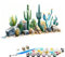 Numéro d’Art petit format – Loisir créatif Pierre Kit de peinture par numéros – Activité détente et créative Cactus – Version française 3 Pinceaux et Peintures Acryliques Peinture NuméRo 60x120cm 8-S7