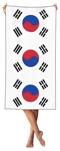UVBDF Weiches Handtuch mit Flagge der Republik Korea, Yoga-Handtuch für Badezimmer, Dusche, Sport