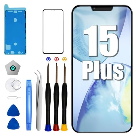 DTD Replacement Screen for iPhone 15 Plus for iPhone 15 Plus LCD Screen Display A3094, A2847, A3093, A3096 Touch Digitizer Assembly Repair Kit