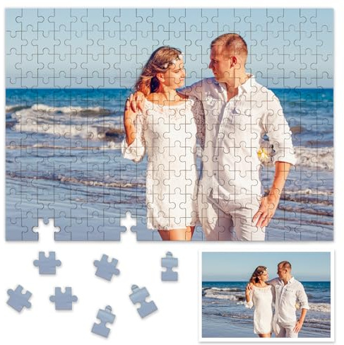 Personalisiertes Puzzle für Erwachsene, 200 Teile (25,4 x 35,6 cm), personalisiertes Puzzle, rahmenlos, individuelles Holz-Foto-Puzzle, Ideen, Geschenke für Familie, Haustier, Hochzeit, Abschluss