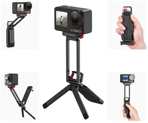 Action 5 Pro/4/3 Magnetic Quick Release Tripod Stand, Aluminum Alloy Mini Desktop Mount Table Holder for DJI Osmo 360, with 180° Adjustable, 1/4” Screw Hole, Arca-Swiss & Foldable Hook Accessories