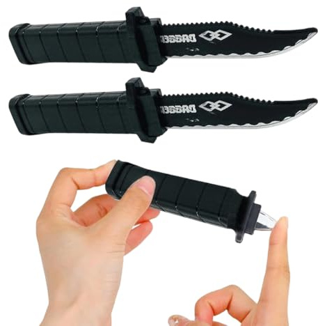 YIPFEN 2Pcs Cuchillo Falso Retráctil Cuchilla Desaparecedora Bromas de Plástico para Niños y Adultos, Ideal para Magia, Bromas y Entretenimiento