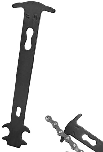 UMEGMBX Bicycle Chain Wear Checker Tool, Carbon Steel Chain Wear Indicator for City Bike, E-Bike, Mountain MTB, Road Bike & Folding Bike, 0.75% Wear Measurement, Black