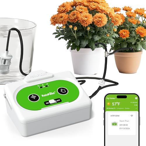 RAINPOINT Sistema di Irrigazione Automatica WiFi, Controllo Remoto Tramite APP, Irrigazione a Goccia per Piante da Interno con cicli di irrigazione e Immersione, Sistema Automatico, Fino a 15 Piante
