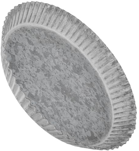 HOOWIFFY Shaped Iron Plant Saucer Tray for Flowerpots and Plants, Silver Metal Pot Holder with Anti-wear Feature, for Indoor Use and Multiple Occasions to Keep Area Clean