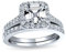 Vintage Art Deco Stil 2CT Quadrat Solitaire Asscher Cut AAA CZ Halo Jahrestag Verlobung Hochzeit Band Ring Set Für Frauen .925 Sterlingsilber