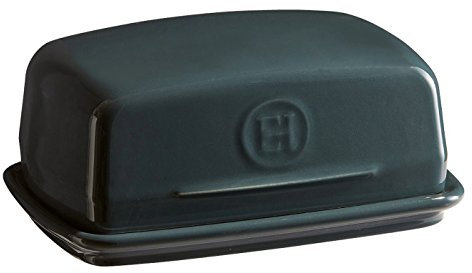 Emile Henry Eh970225 Beurrier Céramique Bleu Feu Doux 16,5 X 11,5 X 7,5 cm