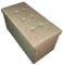 HomeHarmony® Quilted Top Folding Storage Ottoman Seat, Stool, Toy Storage Box Linen Look (Natural, Large)