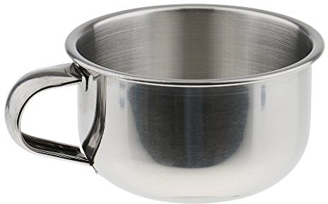 MagiDeal 8cm Stainless Steel Shine Metal Men's Shaving Brush Mug Bowl Barber Beard Soap Cup
