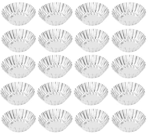 BESTonZON 30 Stück Aluminium Foermchen, Non-stick Aluminium Cupcake, Oval Törtchen Klein Formen, Ei Torte Form Eier Kuchenform Geformte Backform Für Pudding Kuchen Cookie Muffin
