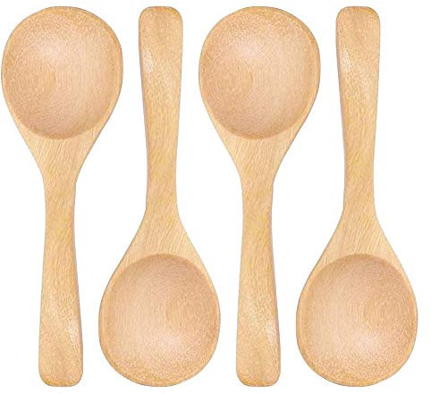 Romote ‚s Mini Holzlöffel Gewürze Salz Löffel Tembusu Wood (4 Stück)