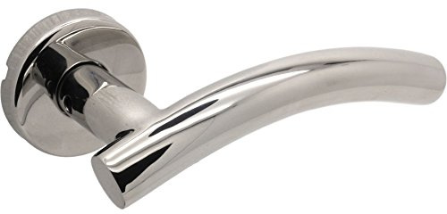 5 Pairs of Polished Stainless Steel Modern 50mm Door Latch Handles