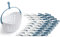 culiclean Pince a Linge Soft Clips – Panier Epingle a Linge – Fabriqué en France – Blanc-Bleu avec Panier Blanc – Lot de 40 Pinces + 1 Panier