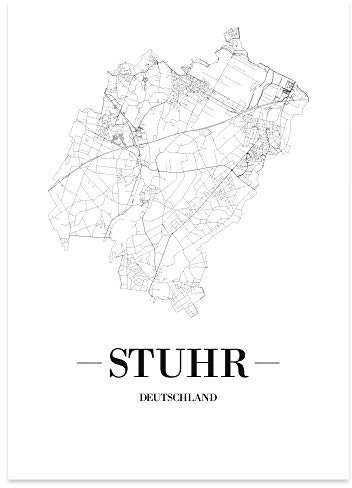 JUNIWORDS Stadtposter - Wähle Deine Stadt - Stuhr - 60 x 90 cm Poster - Schrift A - Weiß