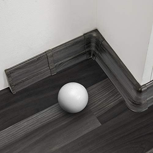 DQ-PP 2m Sockelleiste 62mm PVC See-Eiche Laminatleisten Fussleisten aus Kunststoff PVC Dekore