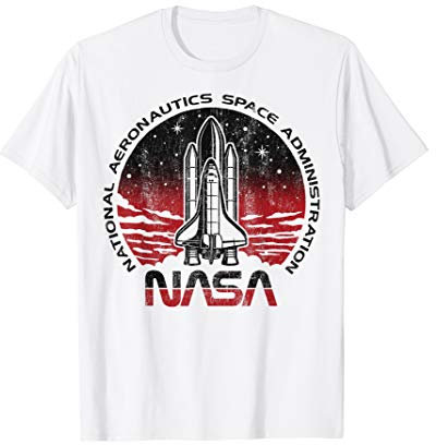 NASA Initiate Sequence Red And Black Faded Patch T-Shirt