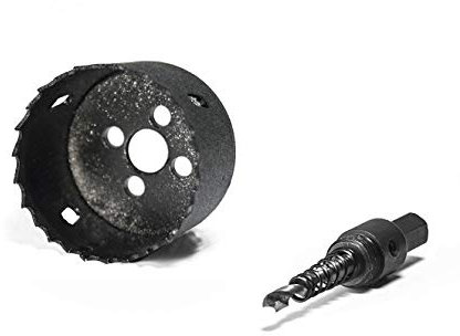 Elbe Inno 60mm schwarz professionelle Lochfräse, M2, HSS Schnellarbeitsstahl vorgesehen für Holz, Gipskarton, Sperrholz, Eisenblech, Aluminiumstanzen Verwendbar auf alle Bohrmaschinen mit 3/8 Gewinde