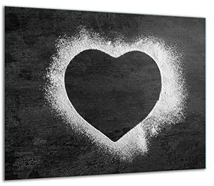 QTA | Piastra di copertura per fornello, 60 x 52 cm, in vetro, per fornelli elettrici, a induzione, paraspruzzi, tagliere a forma di cuore, spezie