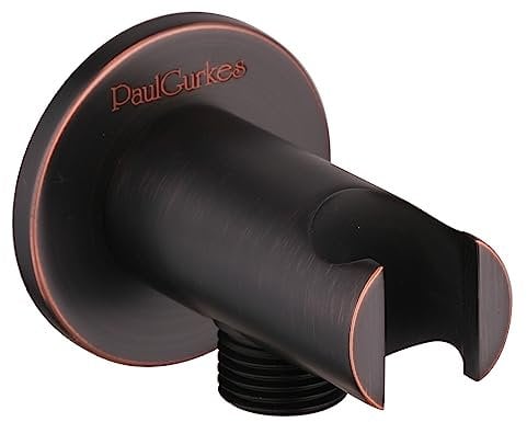 PaulGurkes Wandanschlussbogen mit Brausehalter Schwarz Nostalgie