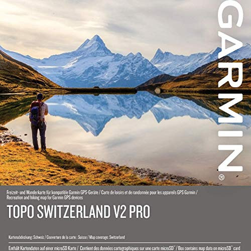 Garmin TOPO Schweiz V2 PRO – Vektor- und Rasterkarte im Maßstab 1:25.000 als Download und SD-Karte für Garmin Outdoor-Navis. 750 markierte Wege inkl. Routing, 200 Schweizer Hütten, inkl. Winterkarte