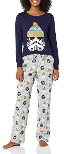 Amazon Essentials Disney | Marvel | Star Wars Set da Notte Pigiama in Flanella Donna, Star Wars Winter - Womens, M