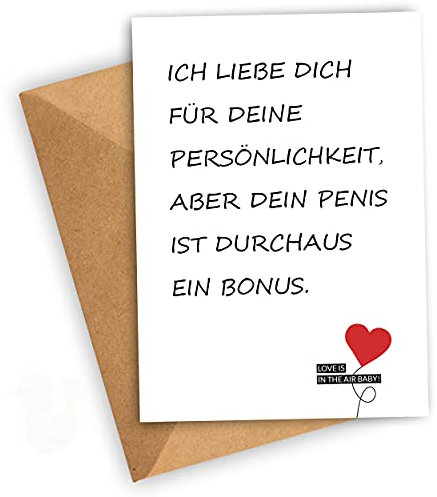 FRECHE Valentinstag Karte Für Ihn | Kleines Geschenk zum Jahrestag | Lustige unhöfliche Geburtstags oder Valentinskarte für Ehemann Freund Verlobten Mann Partner Verliebte Lebenspartner