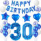 Luftballons 30. Geburtstags deko Mann blau set, Geburtstagsdeko 30 jahre Geburtstag Dekoration Mann blau ,Folien ballons 30 Geburtstag deko banner,girlande deko 30. geburtstag Mann deko