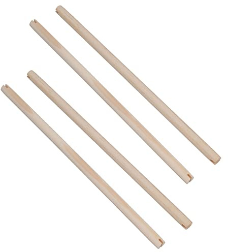 AB Tools Lot de 4 perchoirs en bois pour canari, perruche, calopsitte, perroquet, accessoires pour cage à oiseaux, 40,6 cm