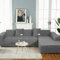 OKJK Samt Sofaüberwurf Stretch All-Inclusive Couchbezug Eckcouch, Wohnzimmer Vier Jahreszeiten universeller l Form Sofabezug, Pflegeleichter Sofaschutz (Dark Gray,Part B-B 235-300cm)