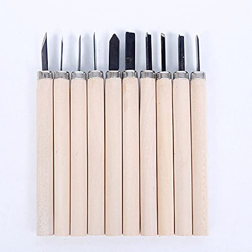 12pcs Professionelles Holzschnitzer-Meißel-Messer-Handwerkzeug-Set für grundlegende detaillierte Schnitzereien für Holzarbeiter, wie abgebildet