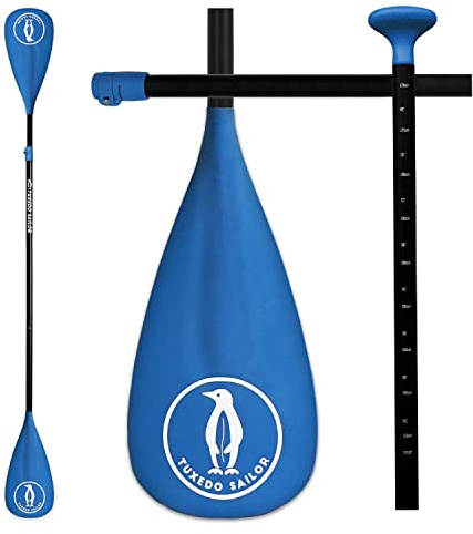 Tuxedo Sailor SUP Paddel， Verstellbares Paddel für Stand-up Paddling，Aluminium Schwimmendes Paddel，3-teiliges oder 4-teiliges Teleskop Paddel 2 in 1