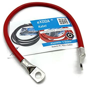 eXODA Cavo da Batteria di 50cm Cavo di Alimentazione da 35 mm² in Rame con estremità ad Anello M8