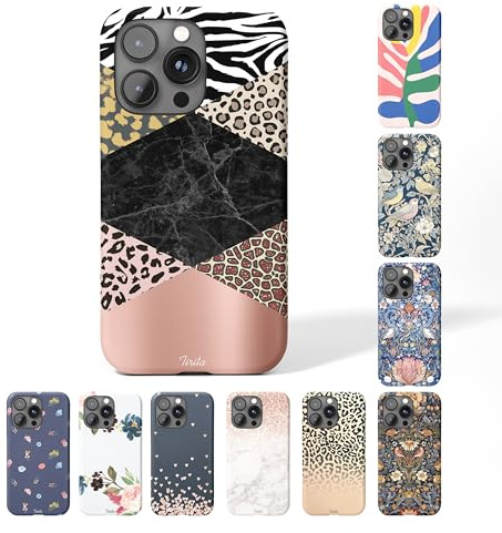 Tirita Personalised Phone Case for iPhone 13 Pro – Hard Case or Cover With Custom Name or Initials – Cute Personalised Gift for Women or Girls [22. Leopard Print Animal]